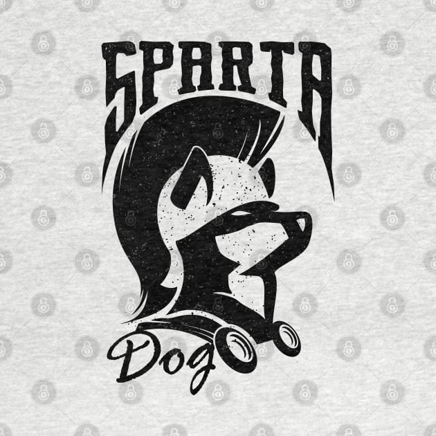Sparta Dog Black Drawing Illustration by michony